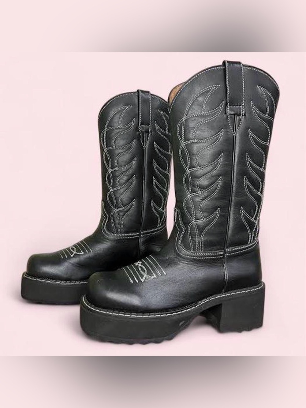 Vintage y2k rare John Fluevog platform cowgirl boots - size 7